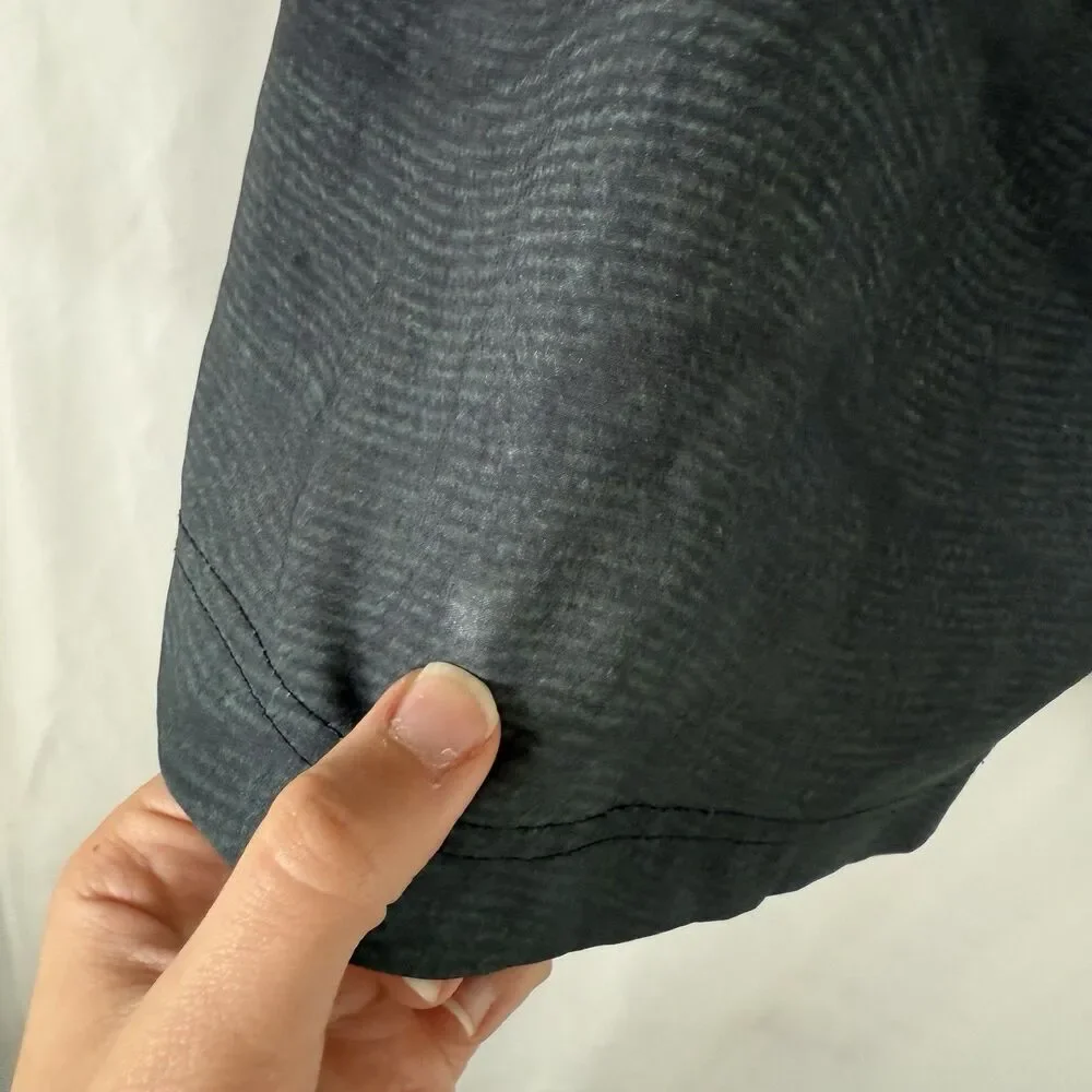 Prana Swim Trunks Men's 34 Grey Black Pull On Drawstring Zip Pocket Board Shorts
